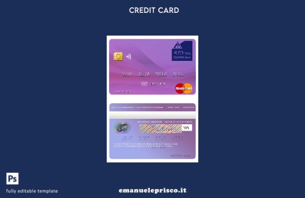 modello di carta mastercard Etiopia Dashen Bank in stile verificato